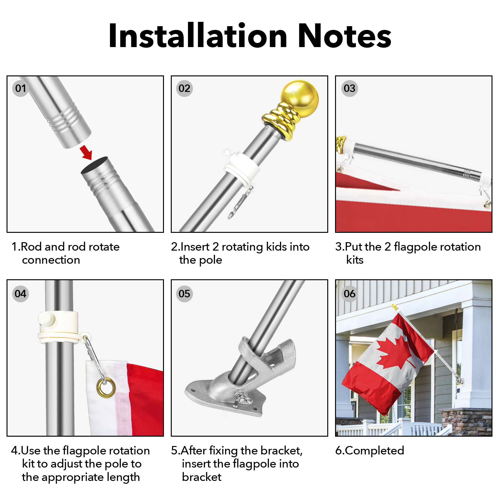 2-wall flag pole