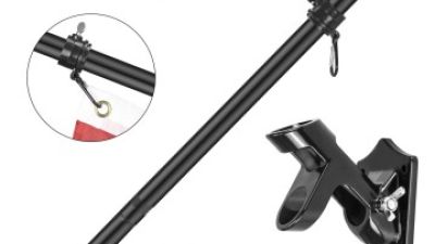 Wall mounted wholesale flag poles with aluminum alloy base and rotating round head