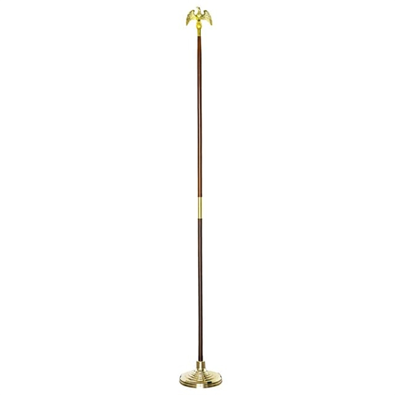 8ft Eagle Head Wooden Flag Pole For America03.jpg