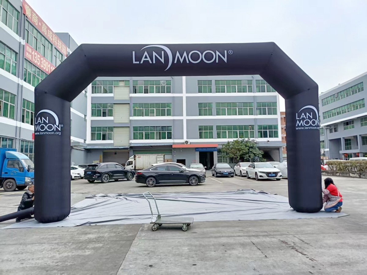 Custom branded inflatable arch supplied for an outdoor promotional event