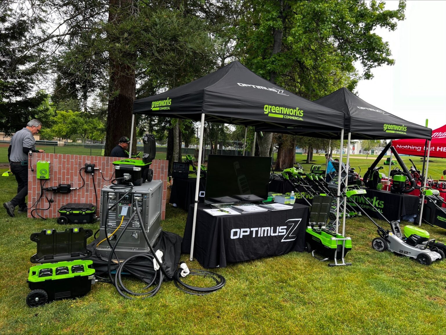 Custom event tent and printed table cover for a trade show display