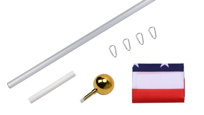 Heavy duty in-ground flag pole with telescopic sections installed on a property